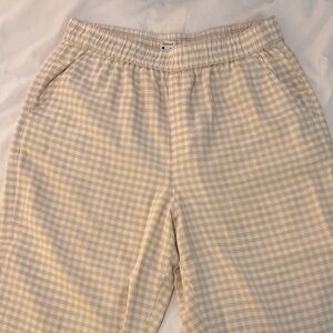 Madewell Beige Gingham Cotton Pants